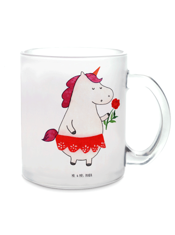 Mr. & Mrs. Panda Glasbecher Einhorn Dame ohne Spruch in Transparent