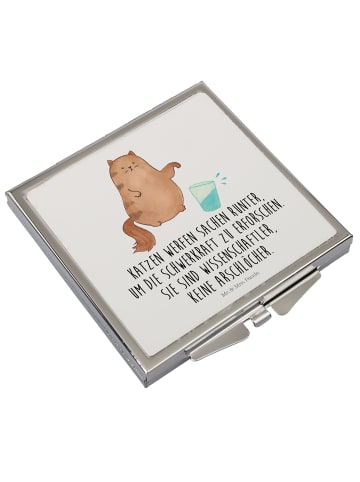 Mr. & Mrs. Panda Frauen Spiegel Katze Wasserglas mit Spruch in Weiß