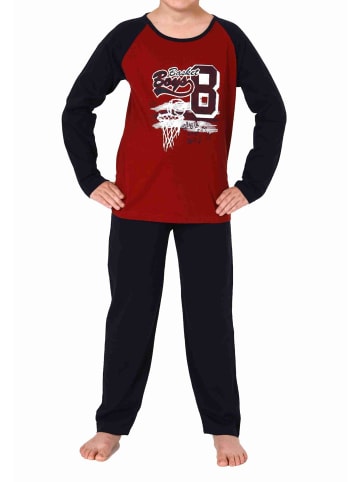 NORMANN langarm Schlafanzug Pyjama Basketball - 77467 in rot