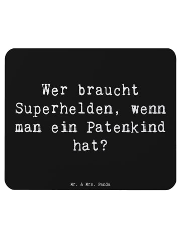 Mr. & Mrs. Panda Mauspad Spruch Patenkind Wunder mit Spruch in Schwarz
