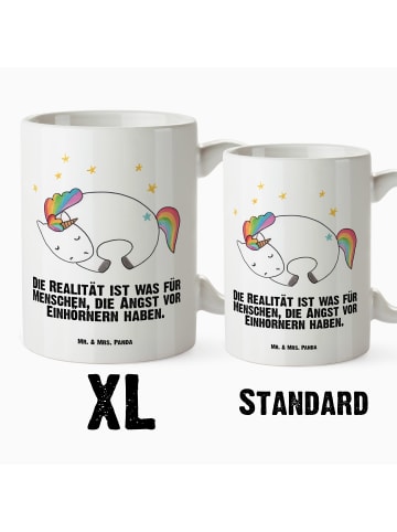 Mr. & Mrs. Panda Riesenkaffeetasse Einhorn Nacht mit Spruch in Weiß