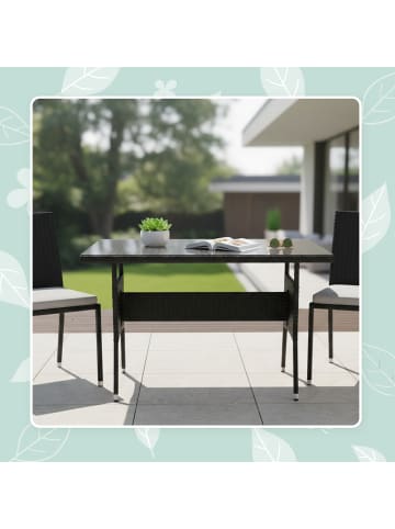relaxdays Gartentisch in Schwarz - (B)100 x (H)70 x (T)60 cm