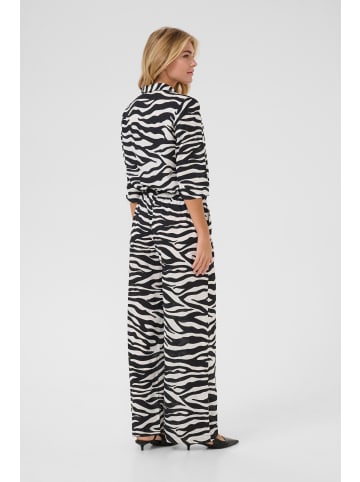Kaffe Overall KAsanne Regular fit in Black/Chalk Animal Print