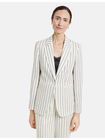 Gerry Weber Blazer Langarm gefüttert in Ecru/Weiss/Schwarz Streifen