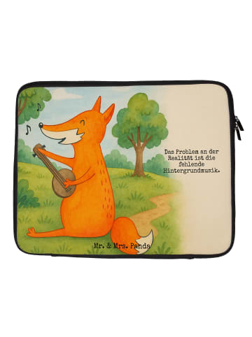 Mr. & Mrs. Panda Notebooktasche Fuchs Gitarre Design mit Spruch in Weiß