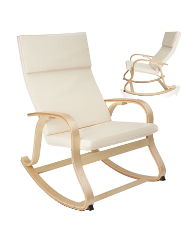 tectake Schaukelstuhl Roca, 65 x 94 x 100 cm, beige