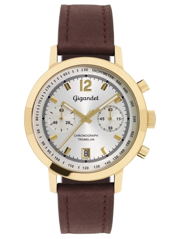 Gigandet Quarzuhr Chronograph "TRAMELAN" in Braun/Gold/Silber