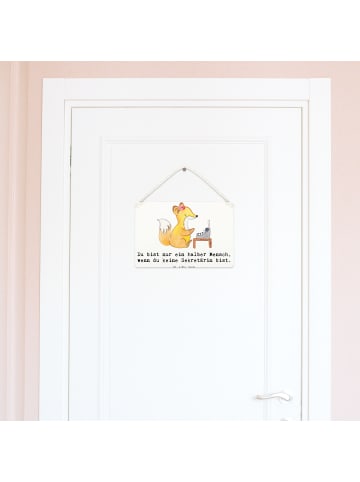 Mr. & Mrs. Panda Holzschild Sekretärin Herz mit Spruch in Weiß