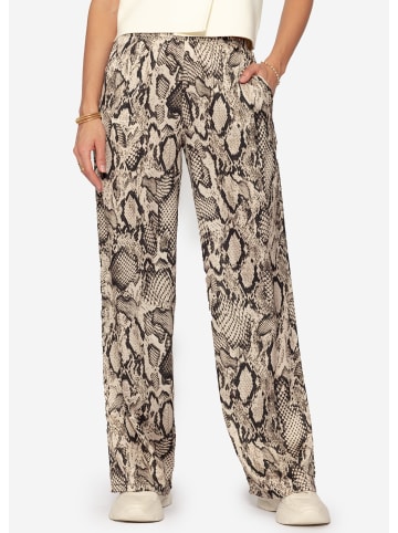SASSYCLASSY Satinhose mit Snake-Print in Braun