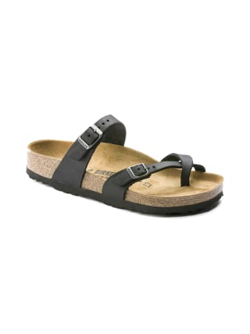 Birkenstock Zehentrenner Mayari Fettleder in Schwarz