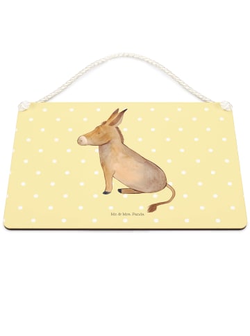Mr. & Mrs. Panda Schild Esel ohne Spruch in Gelb Pastell