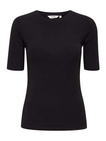 b.young T-Shirt Slim Fit Ellenbogen-Länge Rundhalsausschnitt in Schwarz-2