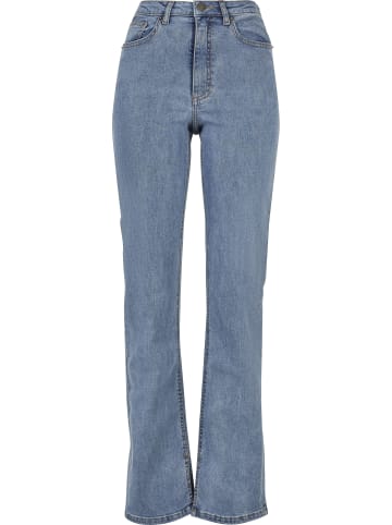 Urban Classics Urban Classics Damen Ladies Highwaist Straight Slit Denim Pants in tinted lightblue washed