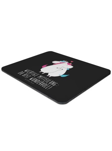 Mr. & Mrs. Panda Mauspad Einhorn Mitteilung mit Spruch in Schwarz