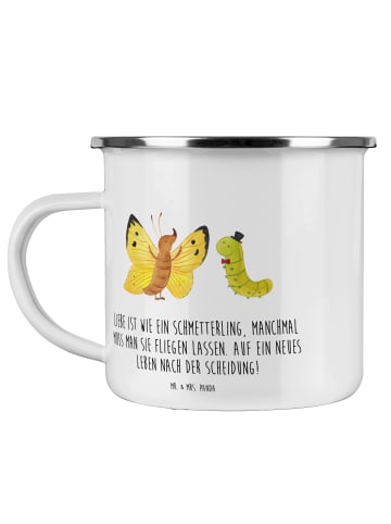 Mr. & Mrs. Panda becher emaille Scheidung Neuanfang mit Spruch in Transparent