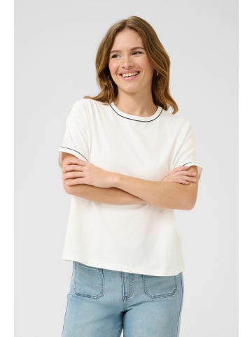 Kaffe T-shirt KAjamie Loose fit in Chalk W. Black Deep Contrast