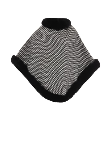 Usha Women Poncho in Grau Kariert