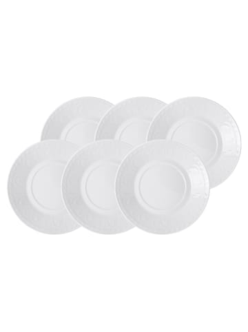 Villeroy & Boch 6er Set Frühstücks- / Suppenuntertasse Cellini in Weiß ø 18 cm in weiß