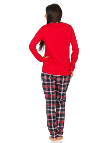 NORMANN Pyjama lang Karohose - 48751 in rot