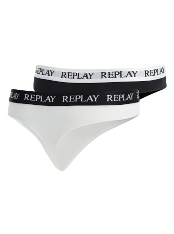 Replay String 2er Pack in Schwarz/Weiß