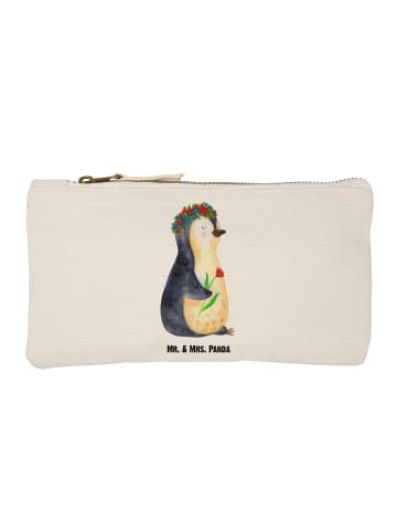 Mr. & Mrs. Panda Schminktasche Pinguin Blumen ohne Spruch in Weiß