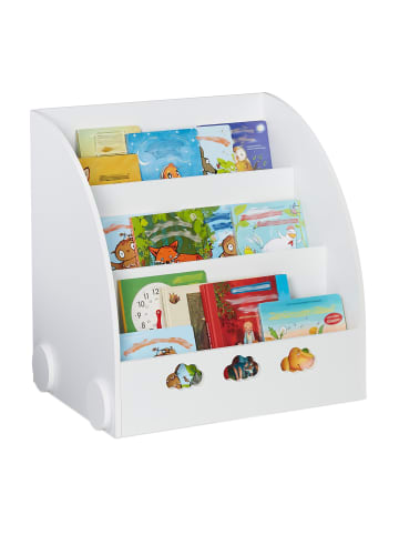 relaxdays Kinderbücherregal in Weiß - (B)58 x (H)60 x (T)45 cm