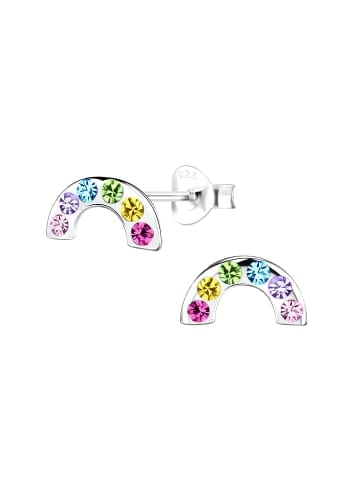 Alexander York Ohrringe - Ohrstecker REGENBOGEN KRISTALL bunt in 925 Silber - 2-tlg.