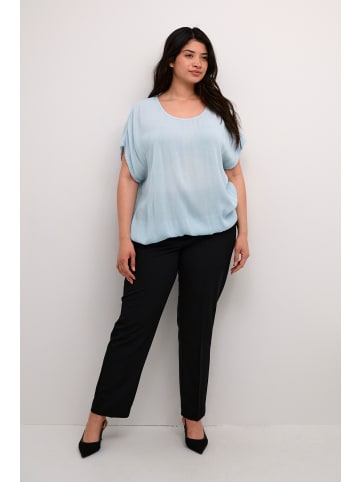 KAFFE curve Kurzarm-Bluse KCami Loose fit in Celestial Blue