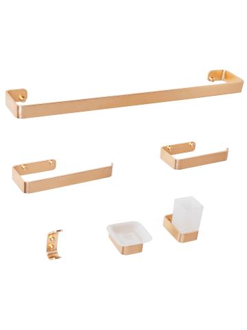 Beliani 6-tlg Badaccessoires Set ZORRITOS in Gold