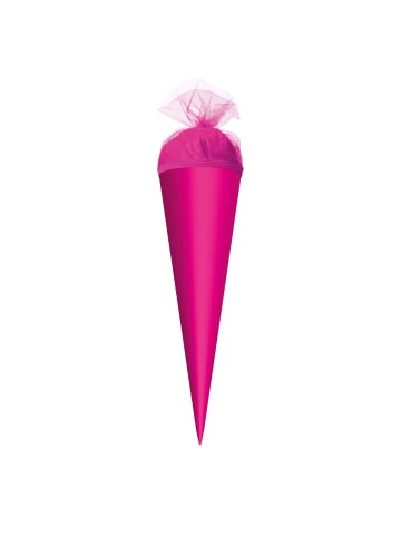 ROTH Bastel-Schultüte klein pink 50 cm, Tüllverschluss in Pink