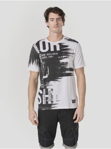 KOROSHI Crew cotton all over t-shirt in weiß