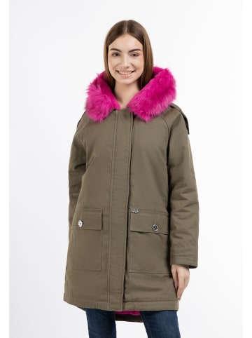 myMo Winterparka in Oliv Violett