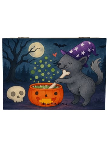 Mr. & Mrs. Panda Holzkiste Kater Hexenkessel Design ohne Spruch in Weiß