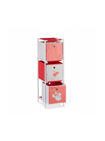 relaxdays Kinderregal Schwan in Weiß/Rot - (B)27,5 x (H)89 x (T)30 cm