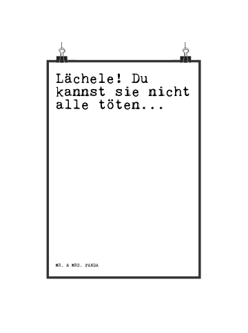 Mr. & Mrs. Panda Poster Lächele! Du kannst sie... mit Spruch in Weiß