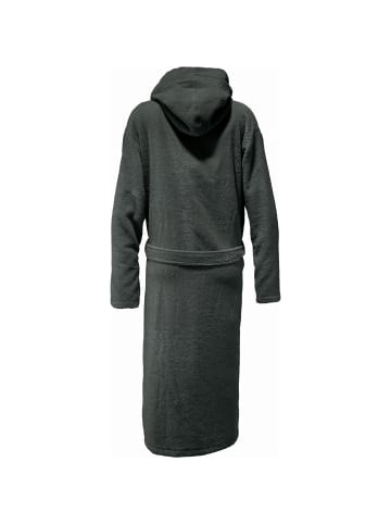 Erwin Müller Frottier Unisex-Bademantel mit Kapuze Achberg in anthrazit