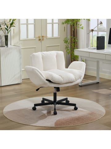 ABRIHOME Bürostuhl in Beige Höhenverstellbar mit Armlehnen Gepolstert