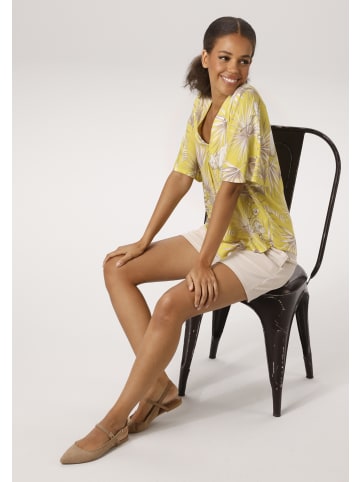 Aniston CASUAL Schlupfbluse in limette-wollweiß-khaki-taupe-apricot