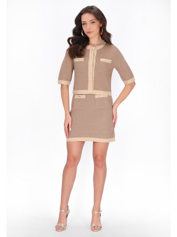 faina Women Cardigan in taupe beige