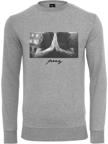 Mister Tee Pullover "Pray Crewneck" in Grau