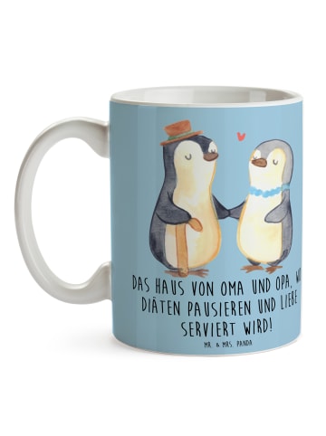 Mr. & Mrs. Panda Mug Großelternliebe mit Spruch in Blau Pastell