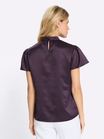Sieh an! Satinbluse in aubergine