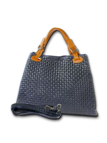 Florence Leder Handtasche, Umhängetasche Florence Tasche dunkelblau ca. 31cm
