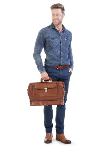 piké Reisetasche echt Leder in braun