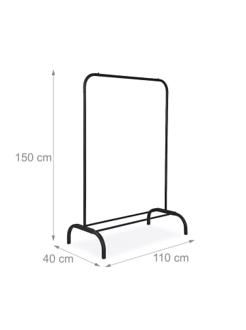 relaxdays Kleiderständer in Schwarz - (B)110 x (H)150 x (T)40 cm