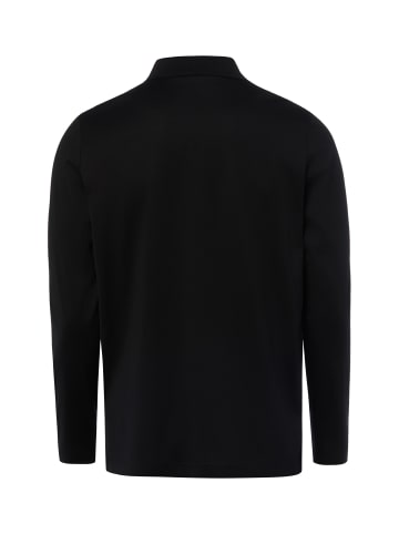 Karl Lagerfeld Langarm-Poloshirt in schwarz