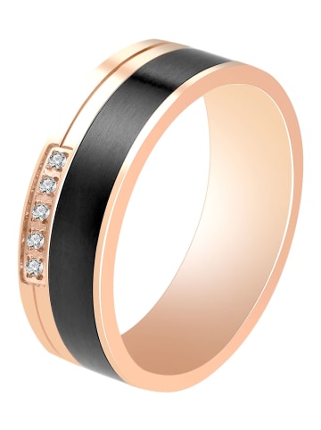 Adeliás Damen Ring aus Edelstahl mit Strass Steinchen in gold