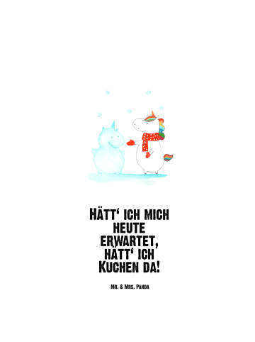 Mr. & Mrs. Panda Wasserflasche Einhorn Schneemann mit Spruch in Weiß