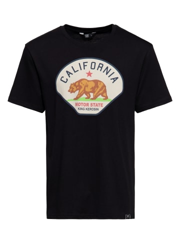 King Kerosin King Kerosin Print T-Shirt California Motor State in schwarz