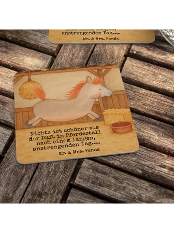 Mr. & Mrs. Panda Tischuntersetzer Pferd Springen Design mit Spruch in Weiß